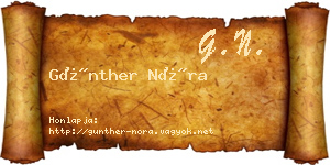 Günther Nóra névjegykártya